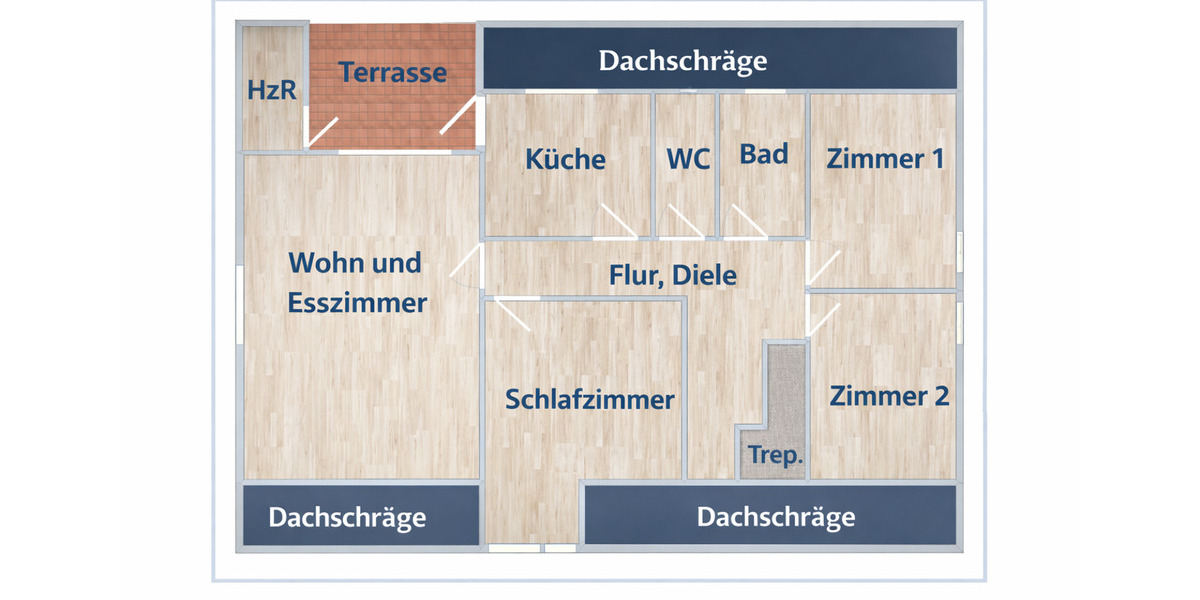 Dachgeschoßwohnung Dieblich - 4 Zimmer, 120 m&sup2;, 890&euro; | Angebot:25570766