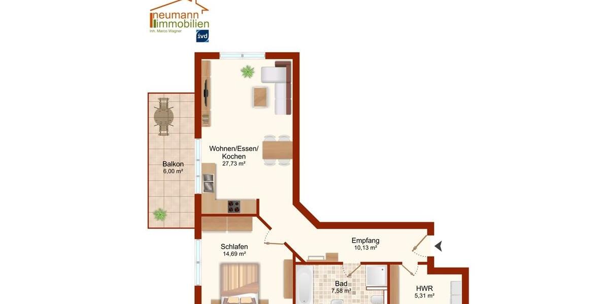 Etagenwohnung Waldbreitbach - 2 Zimmer, 71 m&sup2;, 630&euro; | Angebot:26660907