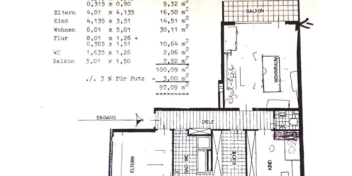 Etagenwohnung Bendorf - 3 Zimmer, 97 m&sup2;, 210.000&euro; | Angebot:27042563