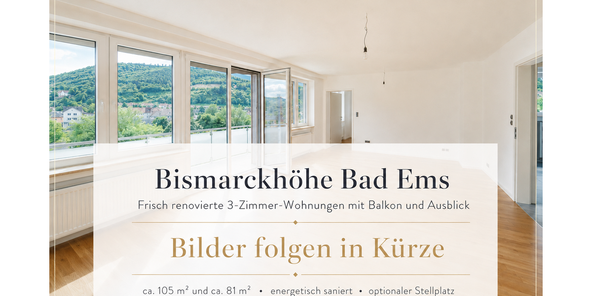 Etagenwohnung Bad Ems - 3 Zimmer, 105 m&sup2;, 1.250&euro; | Angebot:26902479