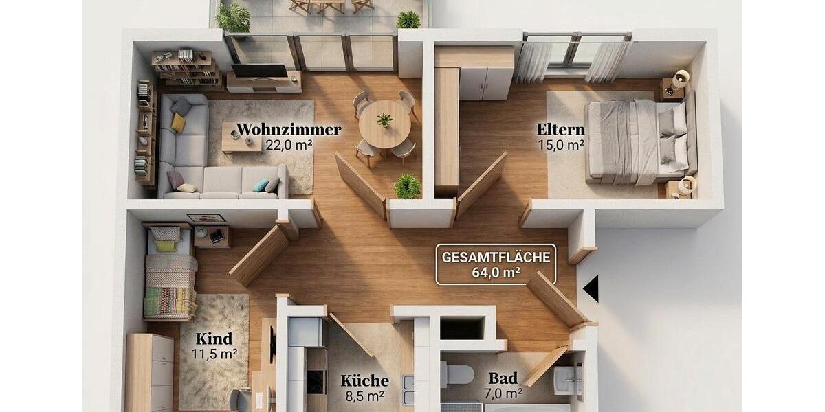 Etagenwohnung Bad Ems - 3 Zimmer, 63 m&sup2;, 115.000&euro; | Angebot:27231708