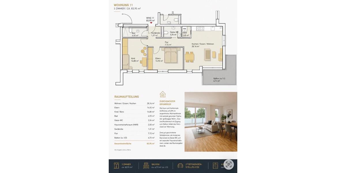 Etagenwohnung Ransbach-Baumbach Baumbach - 3 Zimmer, 84 m&sup2;, 322.850&euro; | Angebot:26846209