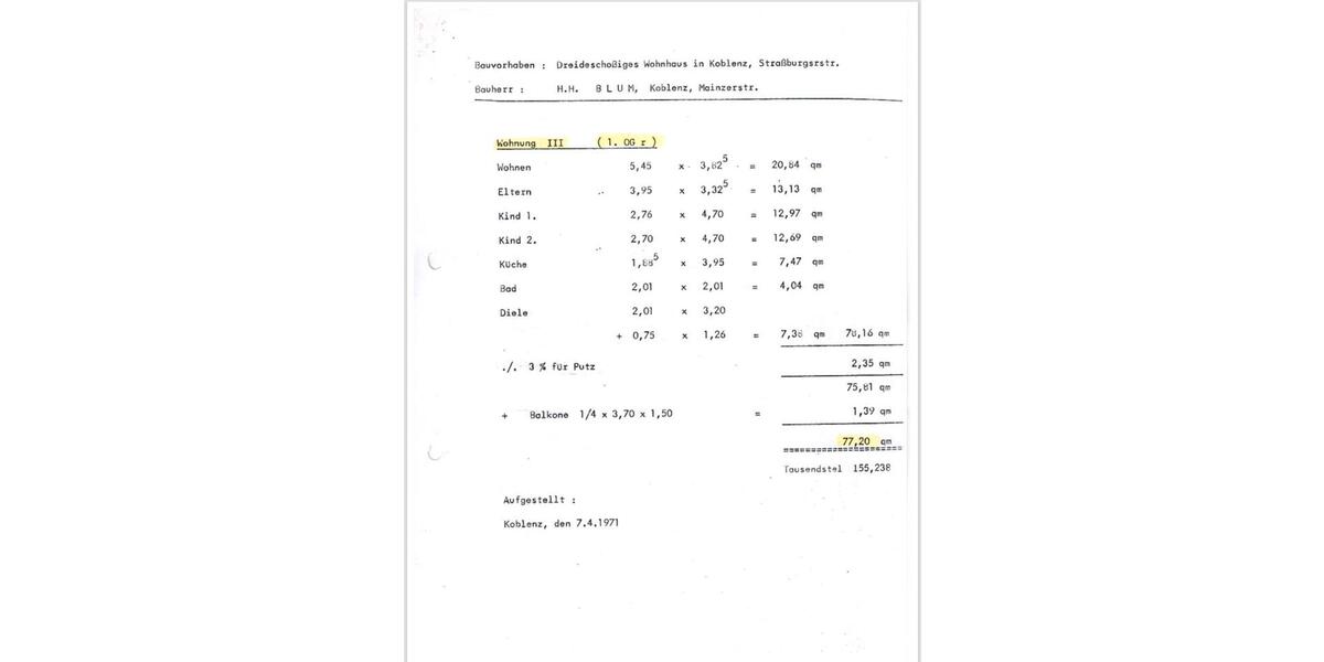 Etagenwohnung Koblenz Bubenheim - 4 Zimmer, 77 m&sup2;, 295.000&euro; | Angebot:25824899
