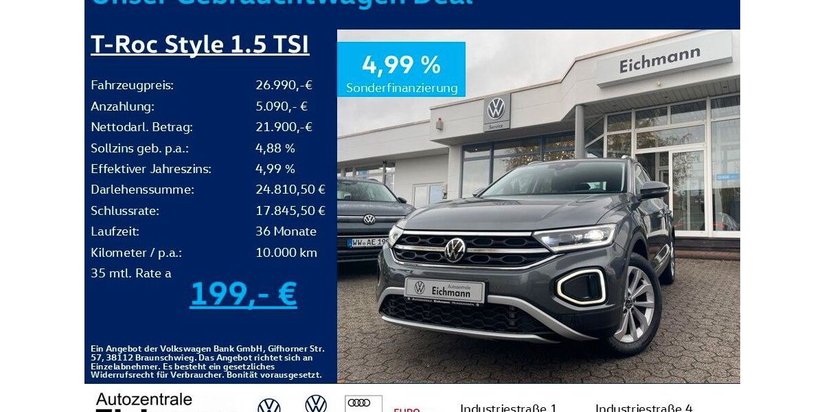 VW T-Roc 14.600 km 26.990 € Heiligenroth 56412