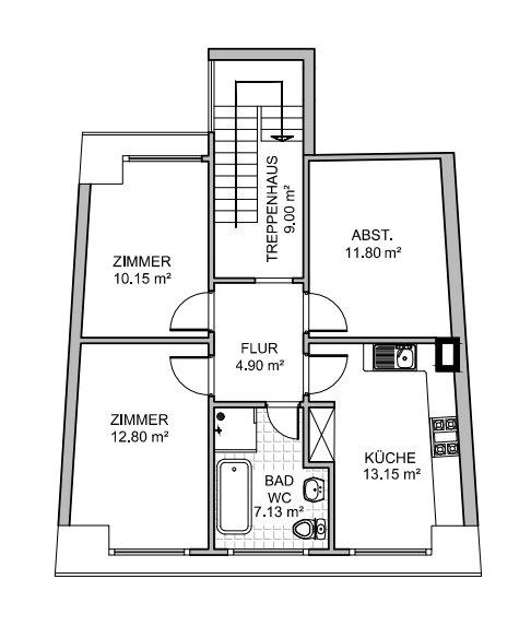 Dachgeschoßwohnung Brey - 3 Zimmer, 50 m&sup2;, 500&euro; | Angebot:26592177