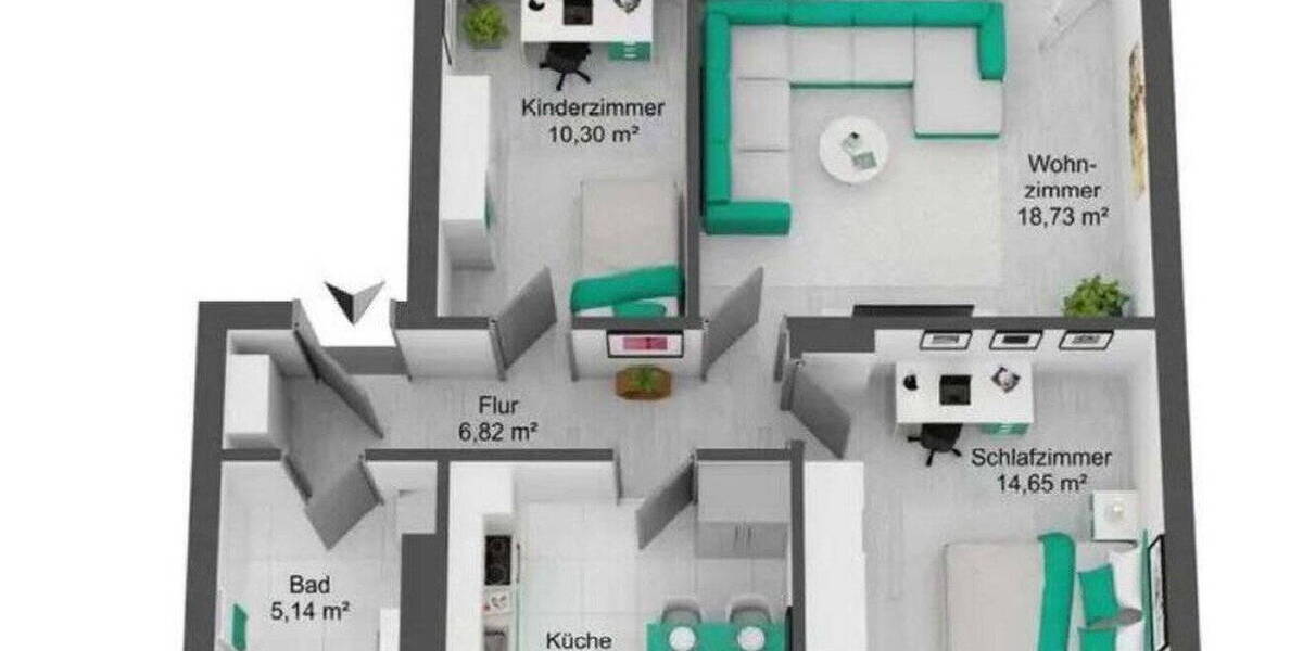 Etagenwohnung Koblenz Asterstein - 3 Zimmer, 70 m&sup2;, 225.000&euro; | Angebot:26290313