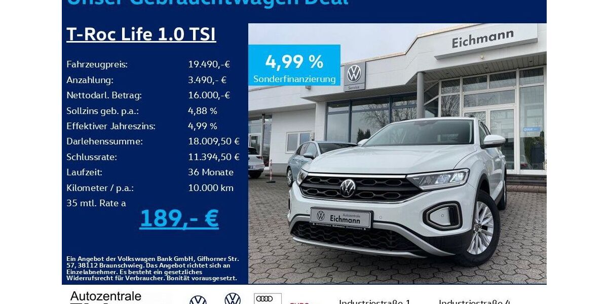 VW T-Roc 32.700 km 19.490 &euro; Heiligenroth 56412