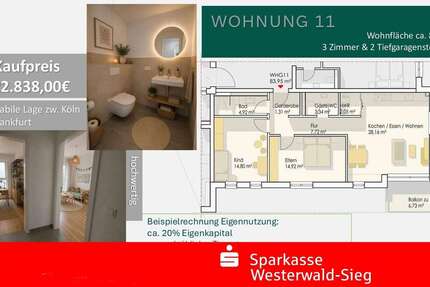 Wohnung Ransbach-Baumbach Baumbach - 3 Zimmer, 84 m&sup2;, 322.838&euro; | Angebot:25203728