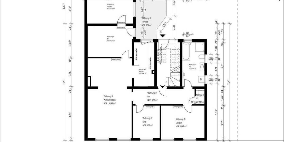 Etagenwohnung Andernach Namedy - 5 Zimmer, 116 m&sup2;, 1.750&euro; | Angebot:25831639