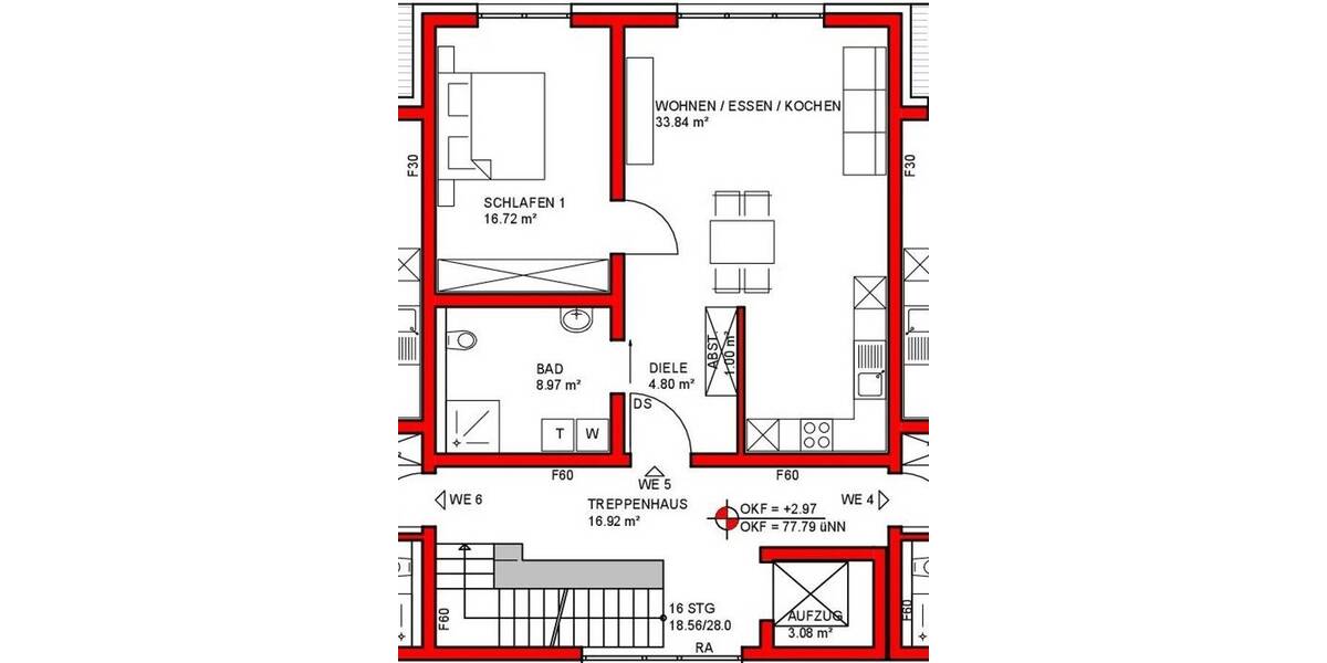 Etagenwohnung Kettig - 2 Zimmer, 65 m&sup2;, 915&euro; | Angebot:26713816