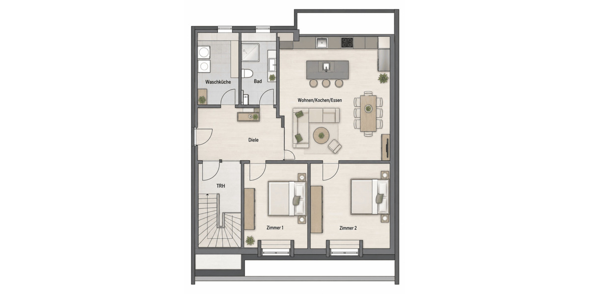 Etagenwohnung Koblenz Lützel - 3 Zimmer, 64 m&sup2;, 134.500&euro; | Angebot:26820200