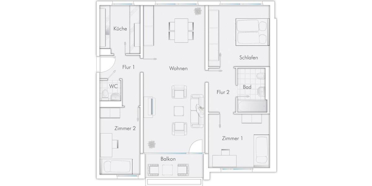 Familien aufgepasst: 4-Zimmer-Wohnung mit Terrasse und Gäste WC im Erdgeschoss 4 zimmer
