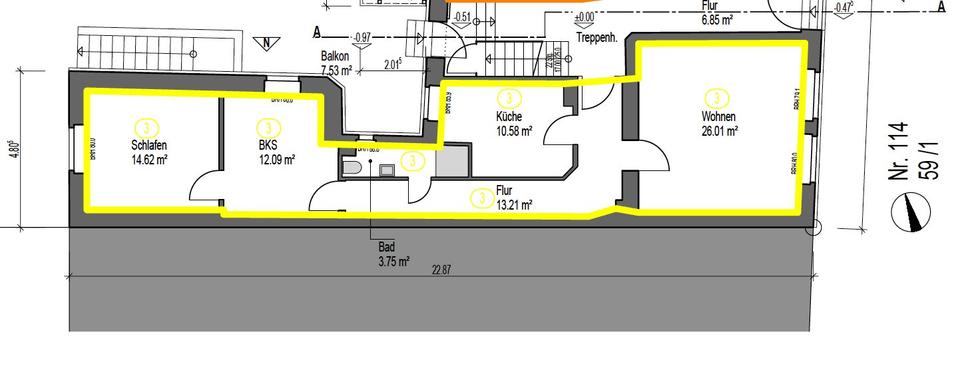 Erdgeschoßwohnung Koblenz - 3 Zimmer, 81 m&sup2;, 1.125&euro; | Angebot:26664221