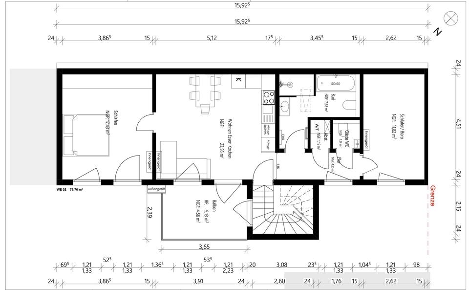 Etagenwohnung Andernach - 2 Zimmer, 72 m&sup2;, 1.275&euro; | Angebot:26227277