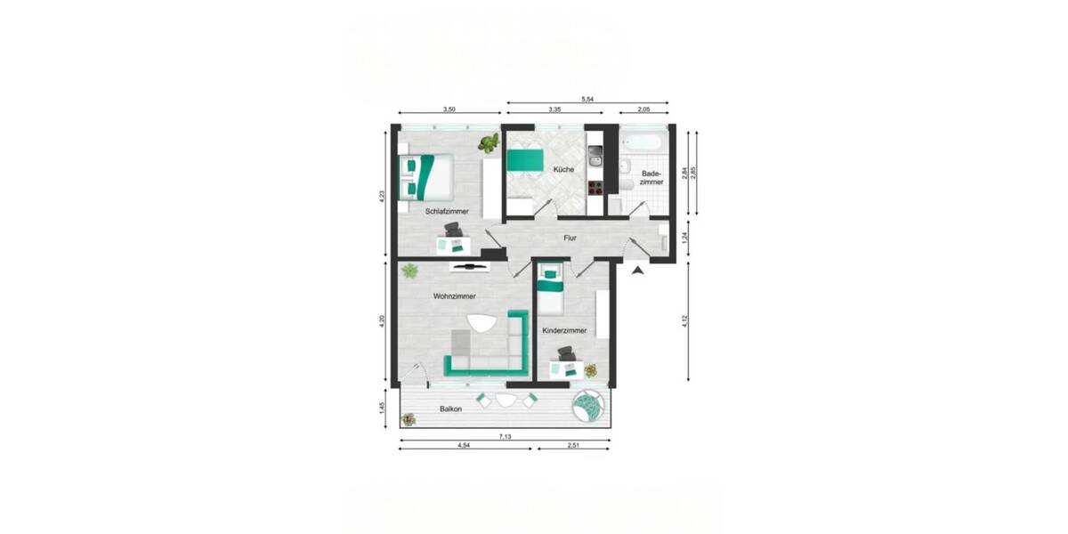 Etagenwohnung Koblenz Asterstein - 3 Zimmer, 70 m&sup2;, 780&euro; | Angebot:26486735