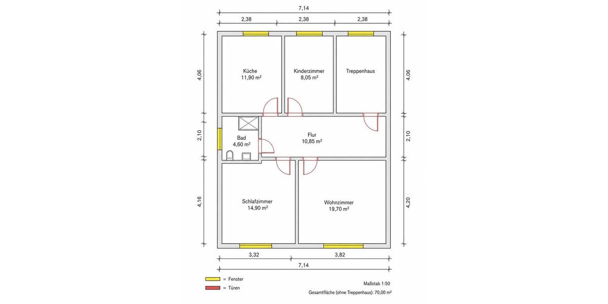 Etagenwohnung Koblenz Bisholder - 3 Zimmer, 70 m&sup2;, 840&euro; | Angebot:26365115
