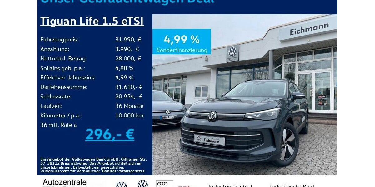 VW Tiguan 28.500 km 31.990 &euro; Heiligenroth 56412