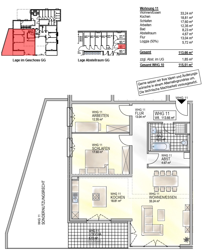 Moderne altengerechte Wohnung mit Garten im Energiesparhaus in ruhiger Lage 3 zimmer