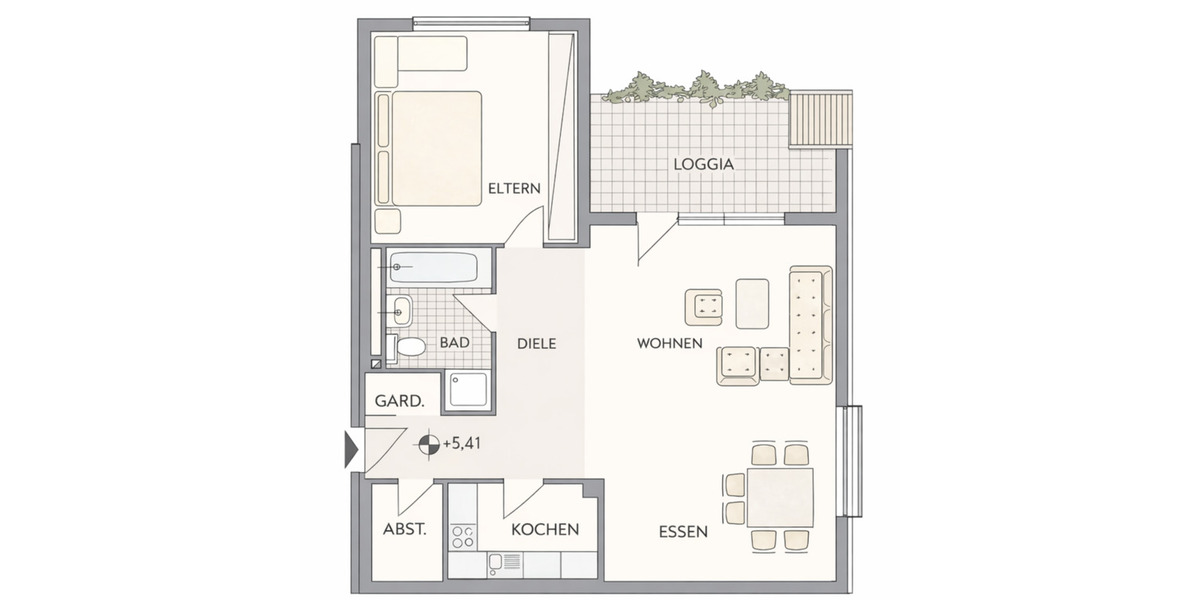 Dachgeschoßwohnung Bendorf - 2.5 Zimmer, 62 m&sup2;, 540&euro; | Angebot:25287332