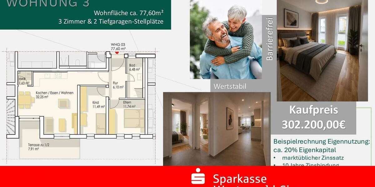 Etagenwohnung Ransbach-Baumbach Baumbach - 3 Zimmer, 78 m&sup2;, 302.200&euro; | Angebot:25203724