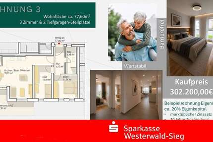Wohnung Ransbach-Baumbach Baumbach - 3 Zimmer, 78 m&sup2;, 302.200&euro; | Angebot:25203724