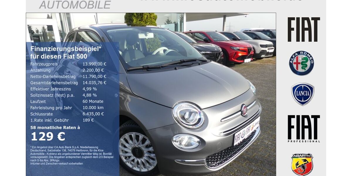 Fiat 500 7.423 km 13.990 &euro; Koblenz 56072
