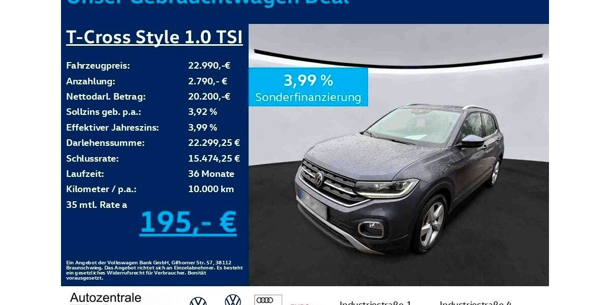 VW T-Cross 14.950 km 22.990 &euro; Heiligenroth 56412