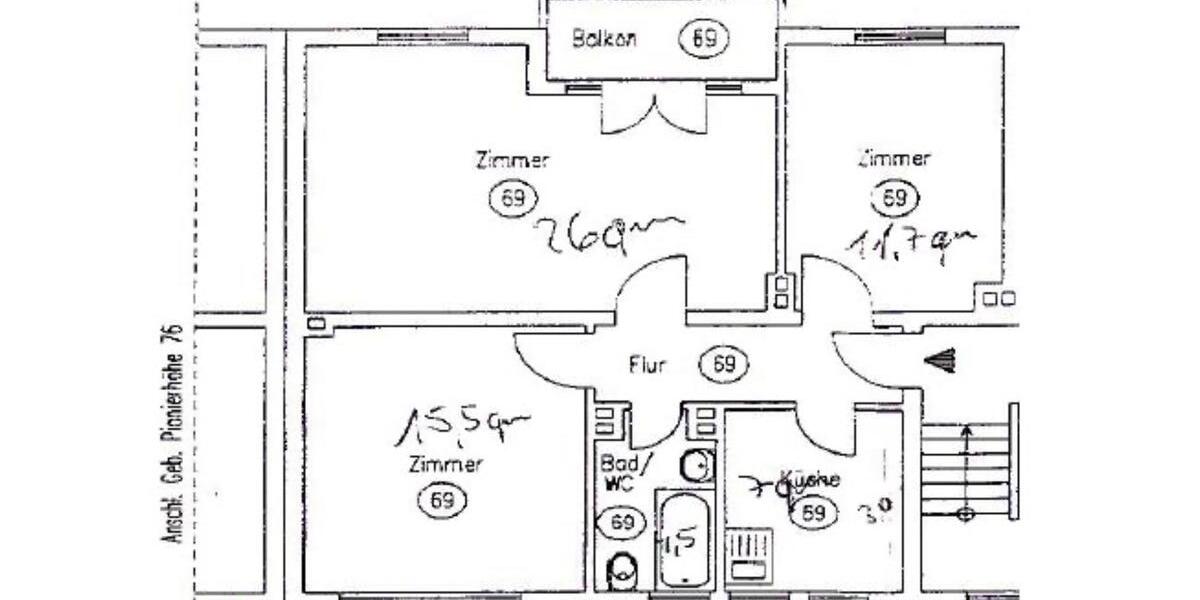 Etagenwohnung Koblenz Karthause - 3 Zimmer, 65 m&sup2;, 269.000&euro; | Angebot:22670493