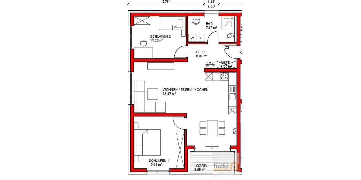 Etagenwohnung Kettig - 3 Zimmer, 85 m&sup2;, 1.195&euro; | Angebot:25689087