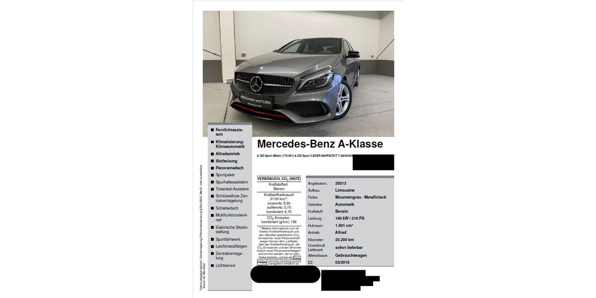 Mercedes-Benz A-Klasse 38.000 km 23.000 &euro; Höhr-Grenzhausen 56203