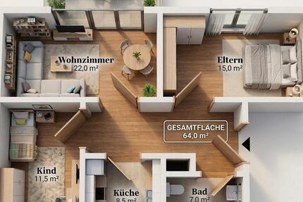 Wohnung Bad Ems - 3 Zimmer, 63 m&sup2;, 119.999&euro; | Angebot:26517591