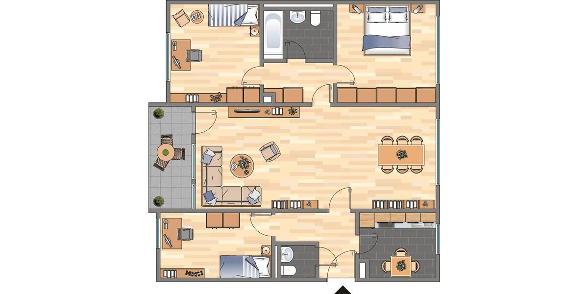 Erdgeschoßwohnung Koblenz Karthause - 4 Zimmer, 86 m&sup2;, 849&euro; | Angebot:26632752