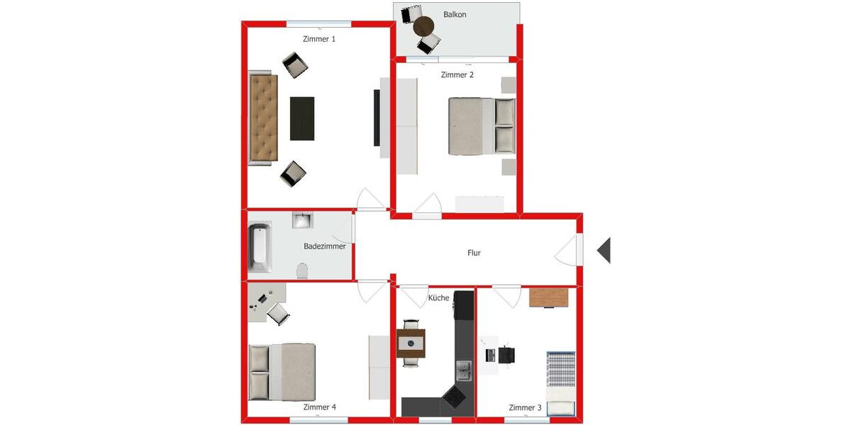 Etagenwohnung Neuwied Feldkirchen - 4 Zimmer, 99 m&sup2;, 880&euro; | Angebot:26458370