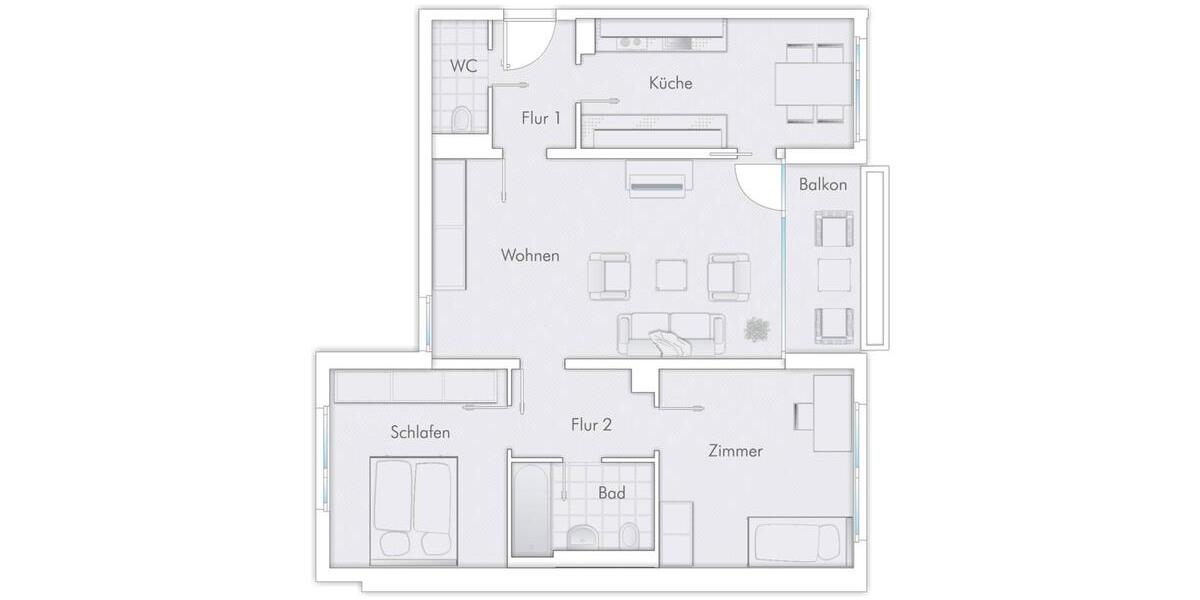 Etagenwohnung Koblenz Karthause - 3 Zimmer, 74 m&sup2;, 703&euro; | Angebot:26646525