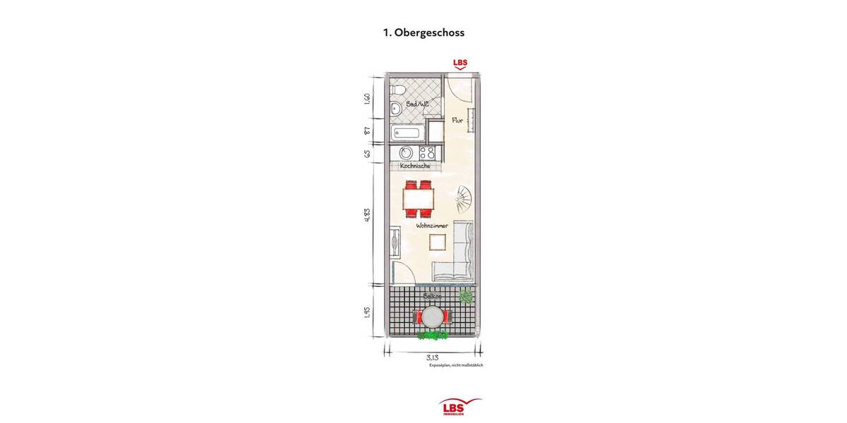 Etagenwohnung Lahnstein Lahnstein auf der Höhe - 1 Zimmer, 36 m&sup2;, 69.000&euro; | Angebot:26376603