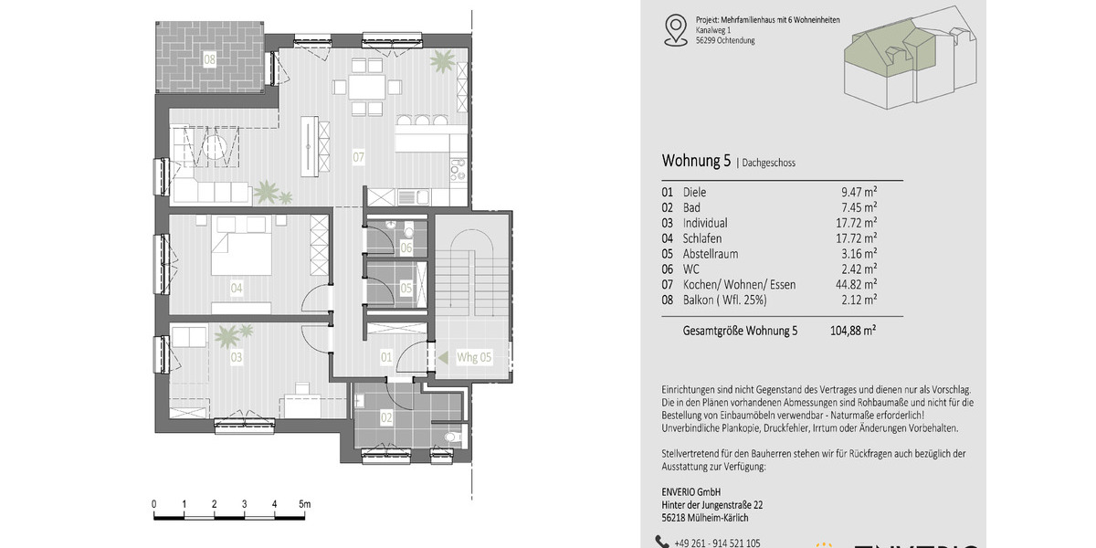 Dachgeschoßwohnung Ochtendung - 3 Zimmer, 105 m&sup2;, 1.150&euro; | Angebot:25719697
