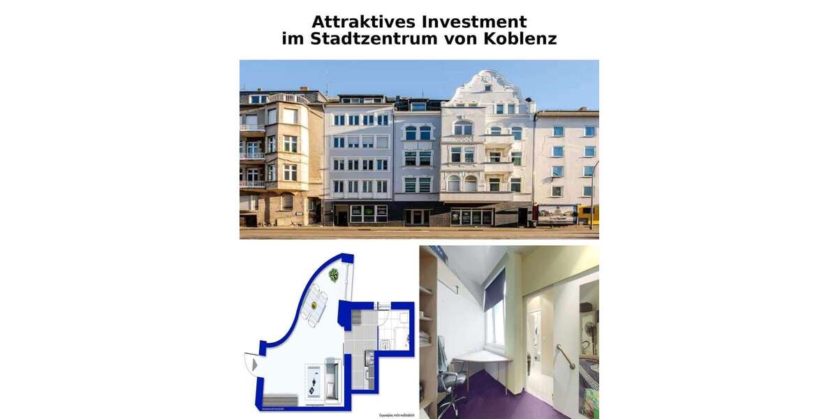 Etagenwohnung Koblenz - 1 Zimmer, 25 m&sup2;, 99.000&euro; | Angebot:24019819